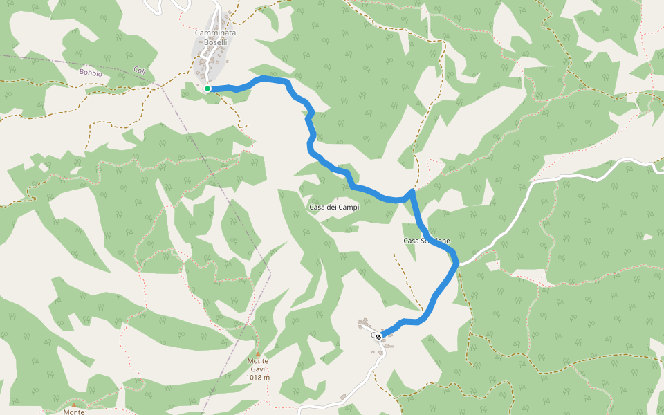 Camminata Boselli - Gavi walking route map in Caminata Boselli