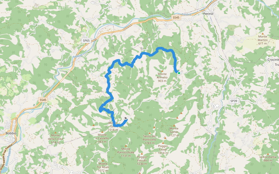 Boioli - Caminata Boselli - Monte Tre Sorelle - Gavi walking route map in Boioli di Perino
