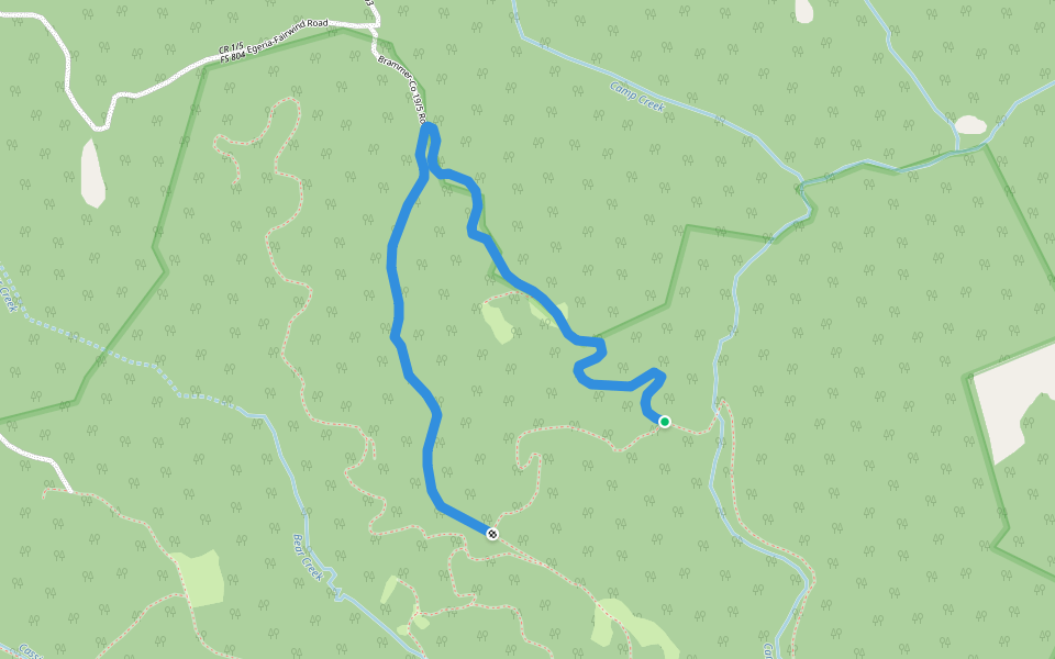 Neely Knob Road and Trail walking route map in Flat Top