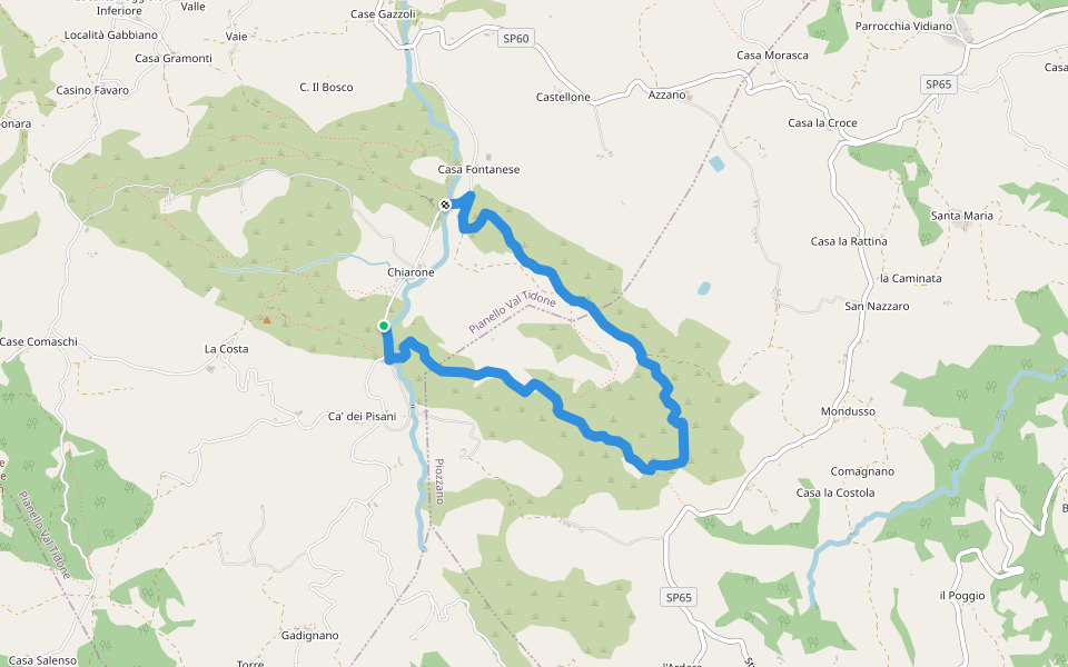 Anello del Monte Sereno walking route map in Chiarone