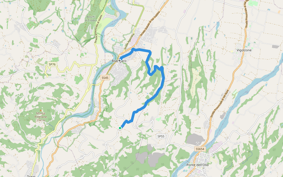 Diara - La Donzella - Costa di Bassano walking route map in Bassano Sotto