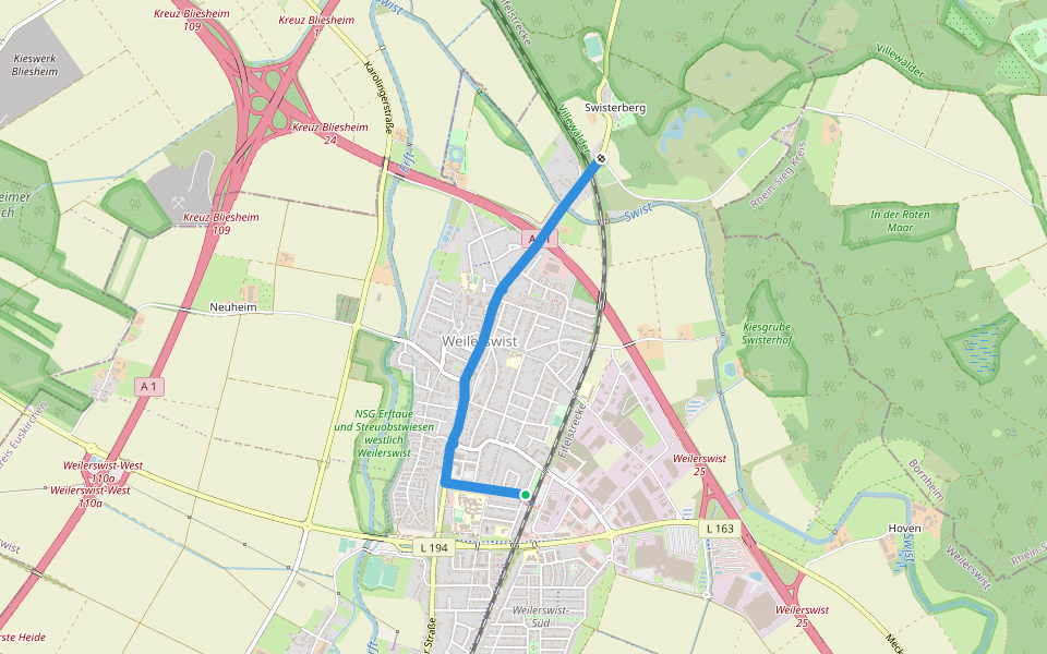 Zuweg Zwischen Ville und Eifel walking route map in Weilerswist