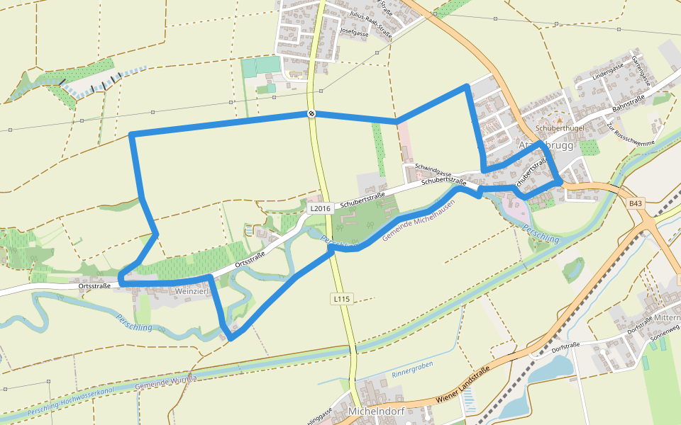 Schubertrunde walking route map in Heiligeneich