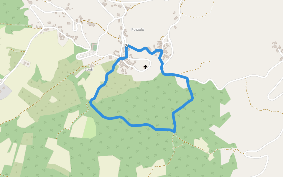 Pozzolo - Rio delle Tane - Torrente Stirone - Pozzolo walking route map in Pozzolo