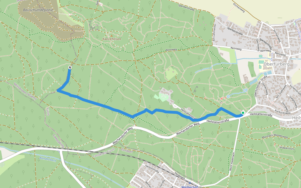 Rundwanderweg 2 walking route map in Fürth