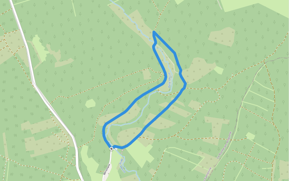 Eaux vives de Bellemeuse walking route map in La Roche-en-Ardenne