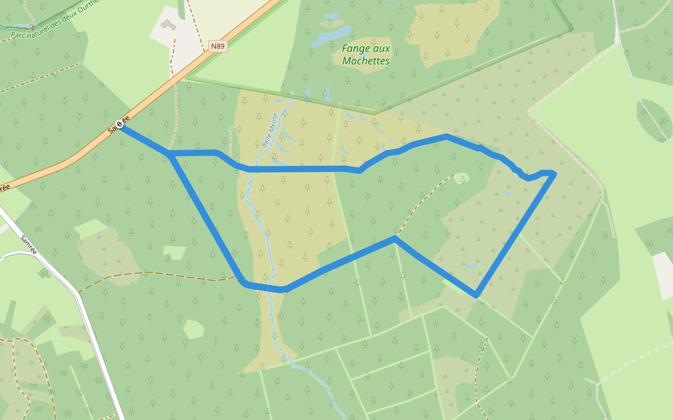 Hauts Marais de Bellemeuse walking route map in La Roche-en-Ardenne
