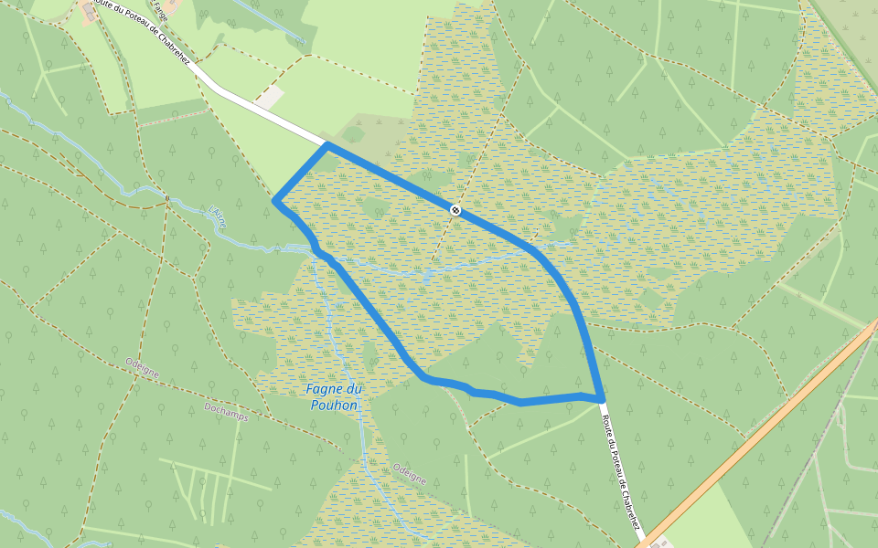 Source de l'Aisne walking route map in Manhay