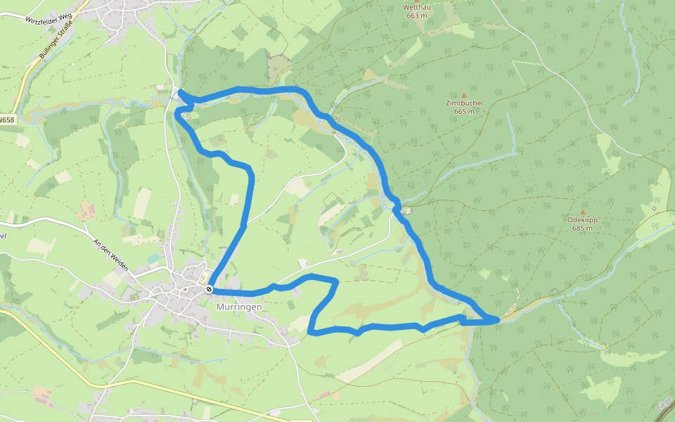Vallée de la Holzwarche walking route map in Büllingen