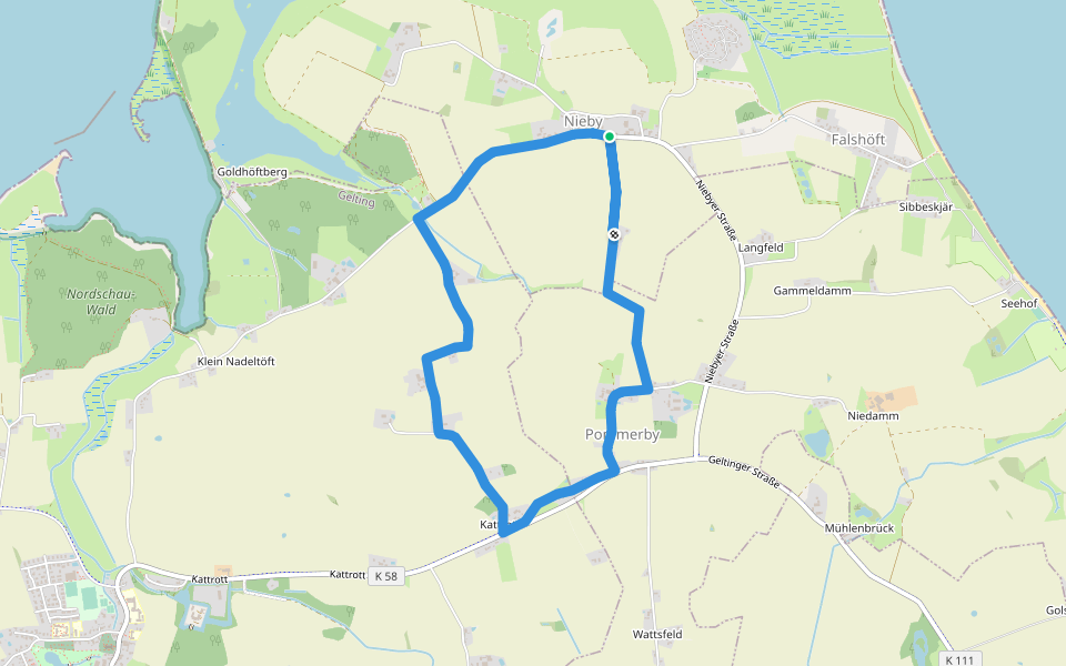 Rundwanderweg 2 Elster walking route map in Nieby