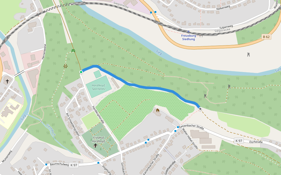 Druidenstein-Wanderweg walking route map in Kirchen (Sieg)
