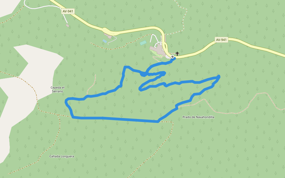 [PR-AV 19] Senda del Pinar de Navarredonda walking route map in Navarredonda de Gredos