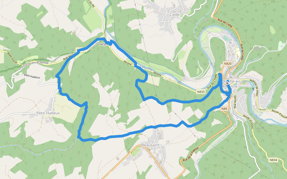 10. Fond de Pouhou walking route map in La Roche-en-Ardenne