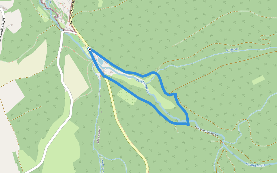 Promenade de la Masblette walking route map in Saint-Hubert