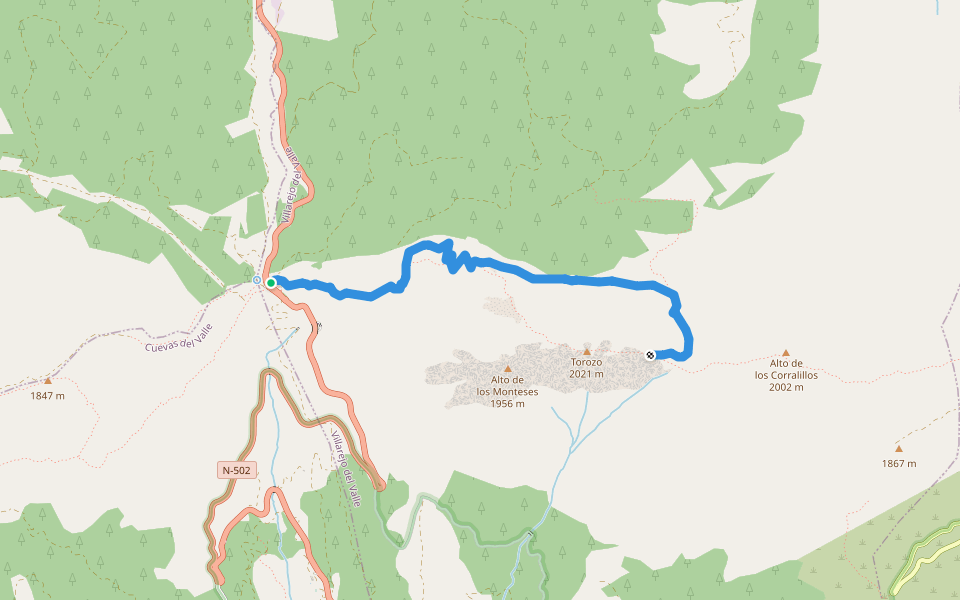 [PR-AV 37] El Torozo walking route map in Villarejo del Valle