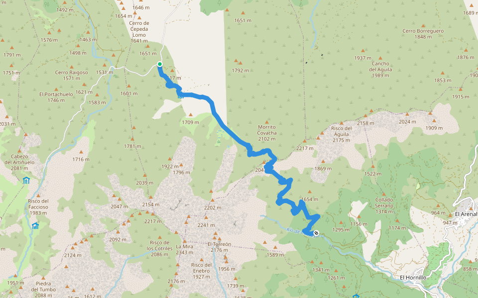 [PR-AV 18] Senda del Puerto del Peón walking route map in Hoyos del Espino