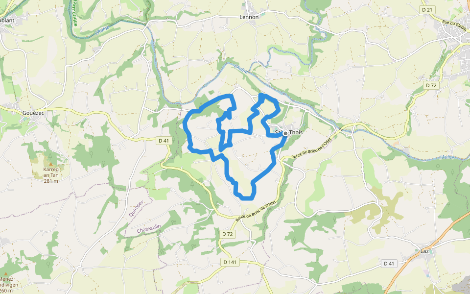 Les trois vallées walking route map in Saint-Thois