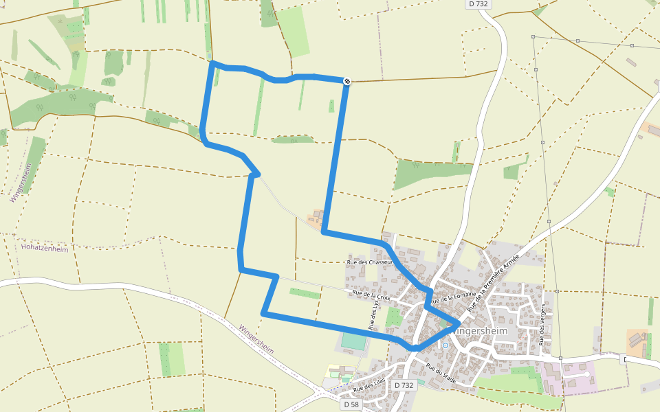 Sentier de découverte du houblon walking route map in Waltenheim-sur-Zorn