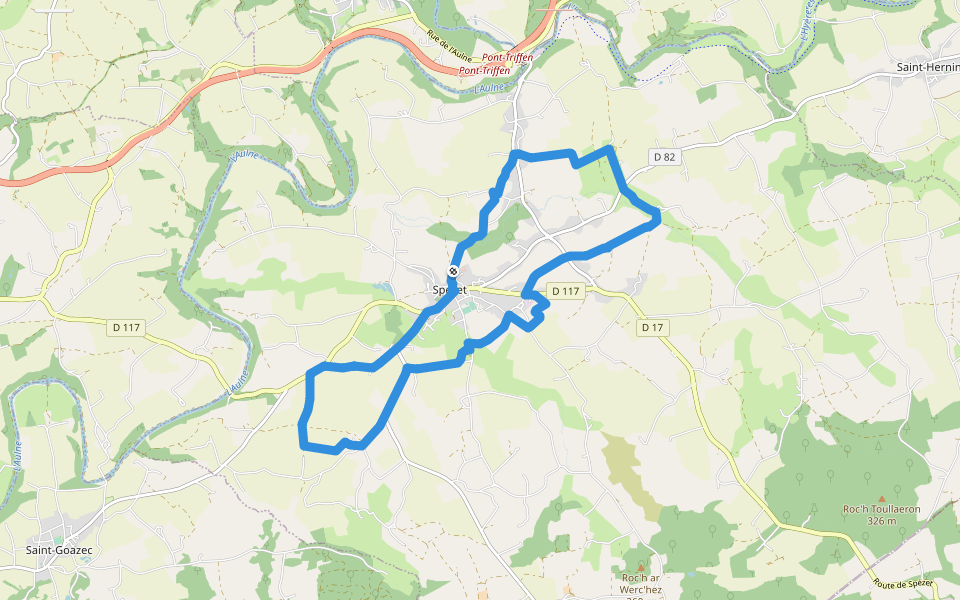 Tro Speied : le bocage walking route map in Spézet