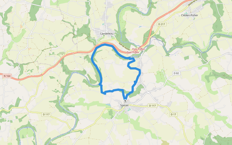 Tro Speied : le canal walking route map in Spézet