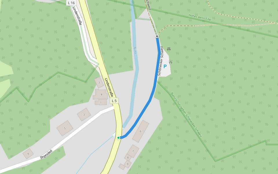 Zuweg Schneifelpfad walking route map in Schönecken