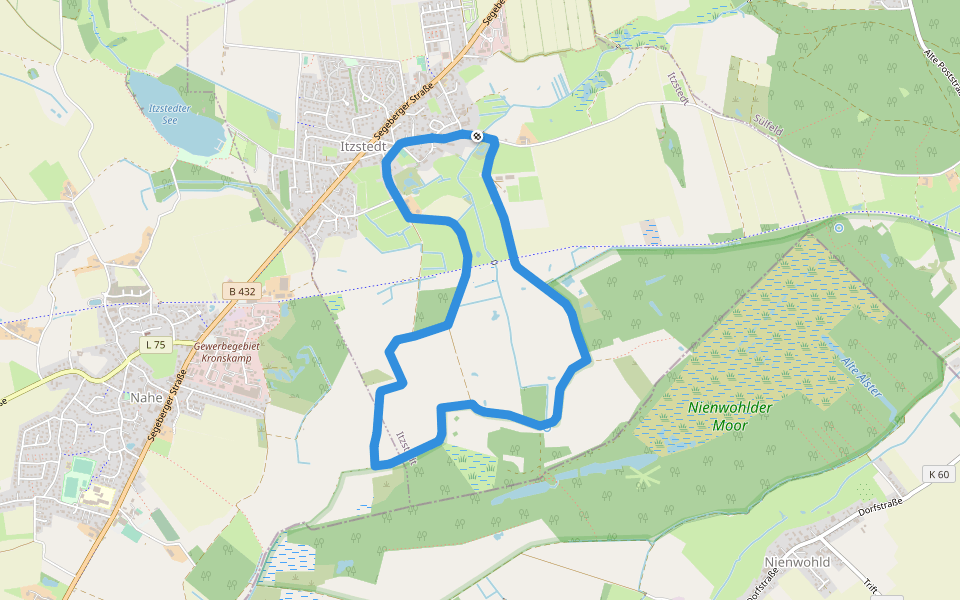 Rundweg durch die Gemeinde Itzstedt walking route map in Itzstedt
