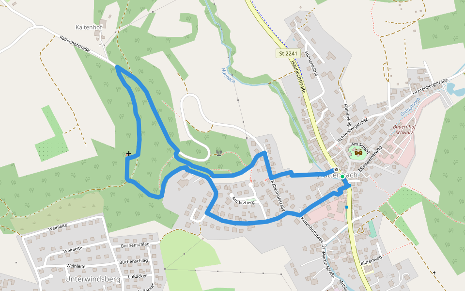 Simmelsdorfer Rundwanderweg Grün 2 walking route map in Simmelsdorf