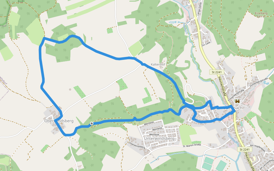 Simmelsdorfer Rundwanderweg Grün 4 walking route map in Simmelsdorf