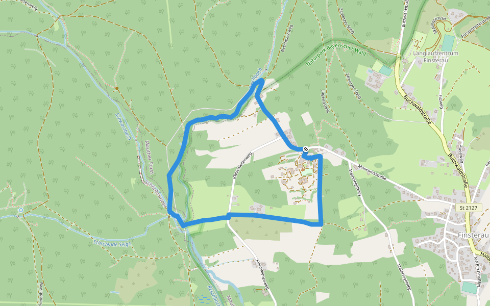 Waldschaf · Šumavská ovce walking route map in Mauth