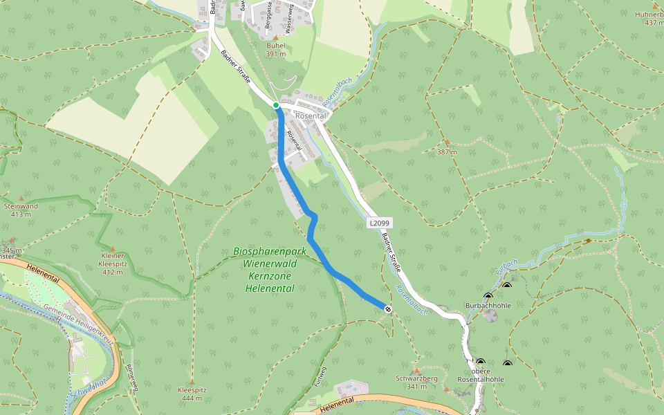Rosental - Schwarzbergsattel walking route map in Siegenfeld