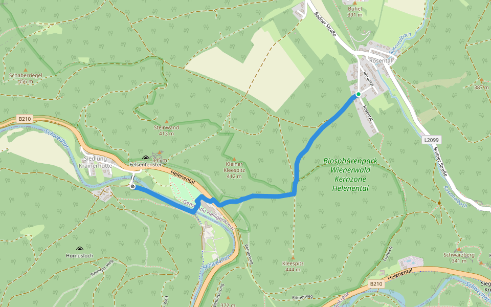 Augustinerhütte - Rosental walking route map in Siegenfeld