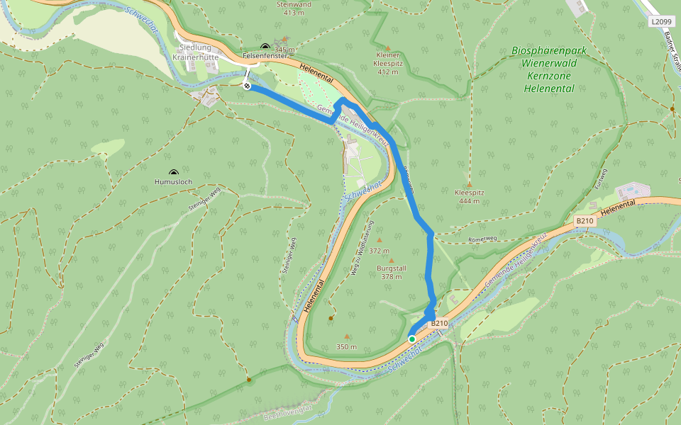 Cholerakapelle -Augustinerhütte walking route map in Rosental