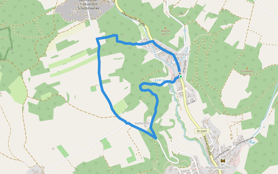 Simmelsdorfer Rundwanderweg Blau 2 walking route map in Hiltpoltstein
