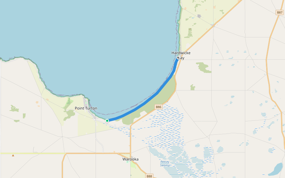 Walk The Yorke walking route map in Point Turton