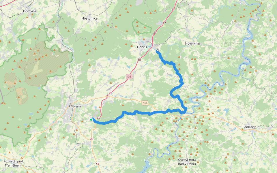 [Z] Háje - Strž walking route map in Háje