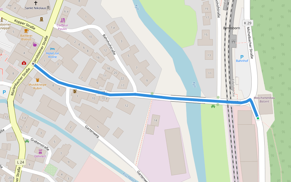 Rundweg 8 walking route map in Birresborn