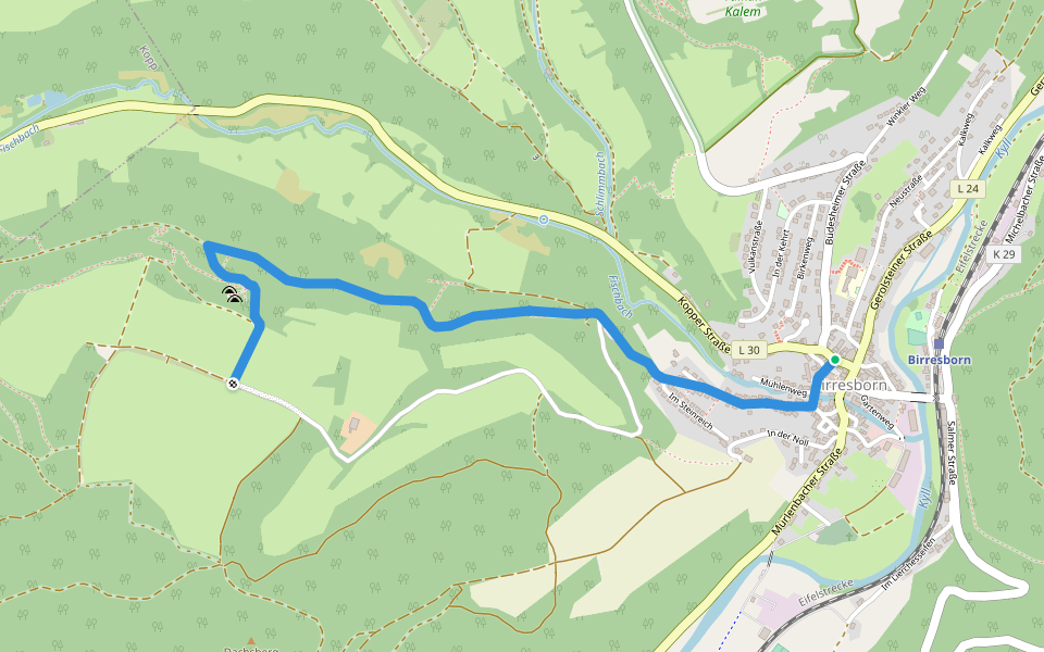 Rundweg 1 walking route map in Birresborn