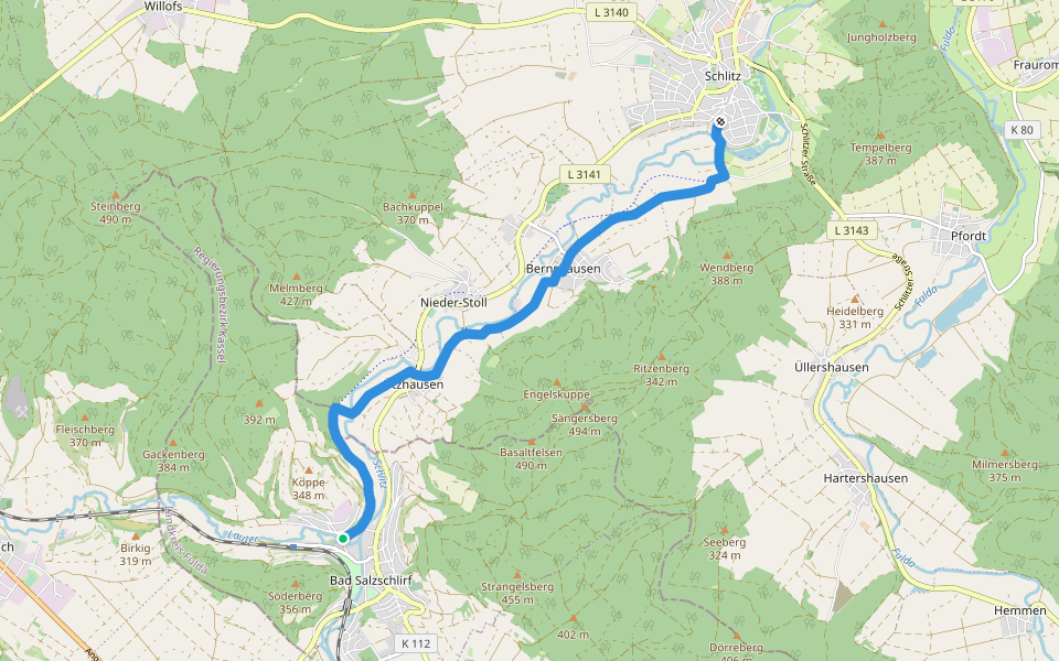 unknown yellow-plus walking route map in Bad Salzschlirf