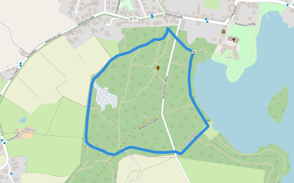 Kleiner Rundweg walking route map in Bordesholm