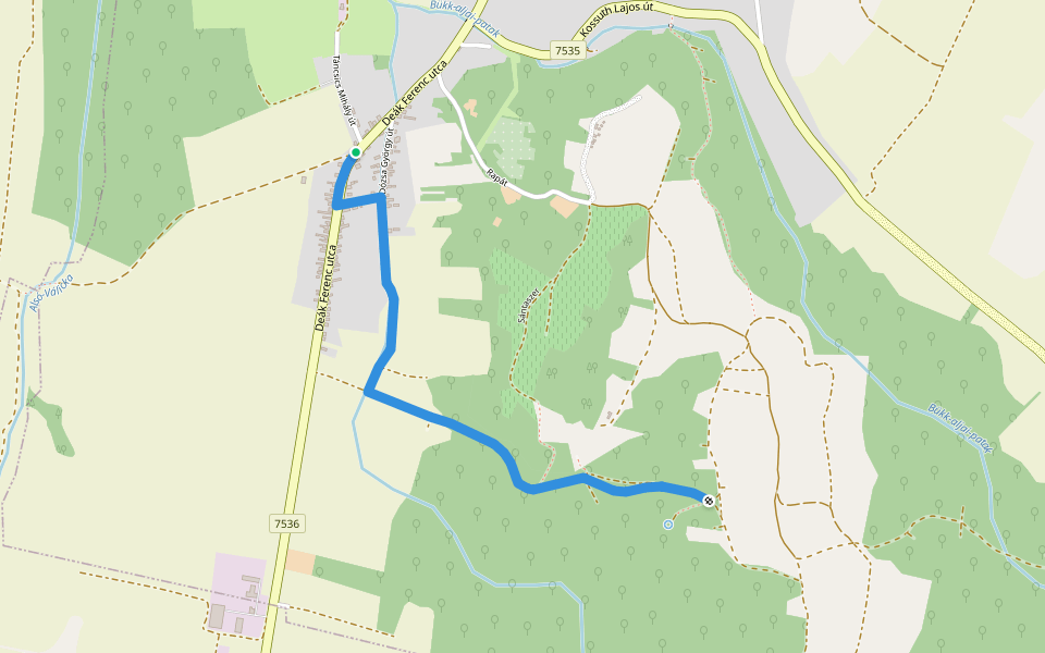 K● (Söjtör) walking route map in Söjtör