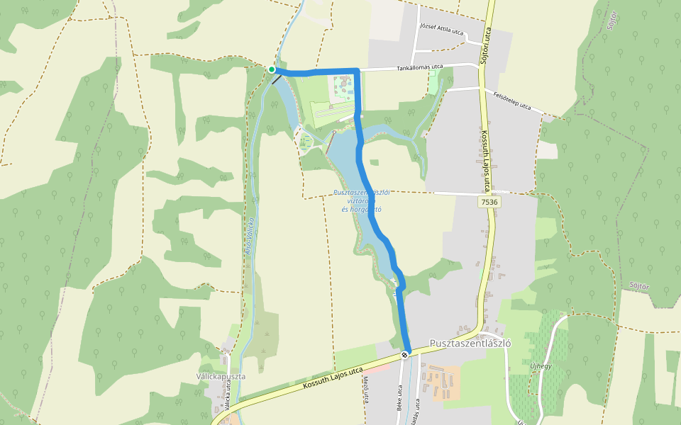Z■ (Pusztaszentlászló) walking route map in Pusztaszentlászló