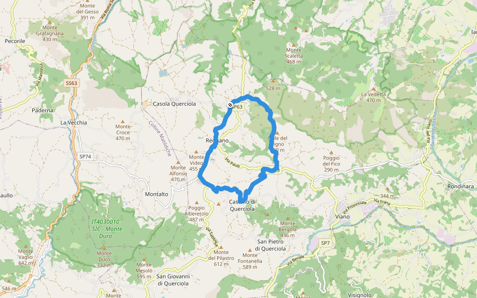 Ca' Bertacchi - Regnano - Santa Maria al Castello - Ca' Bertacchi walking route map in Ca' Bertacchi