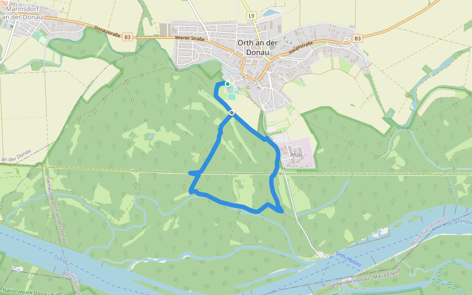 Orther Rundwanderweg walking route map in Orth an der Donau