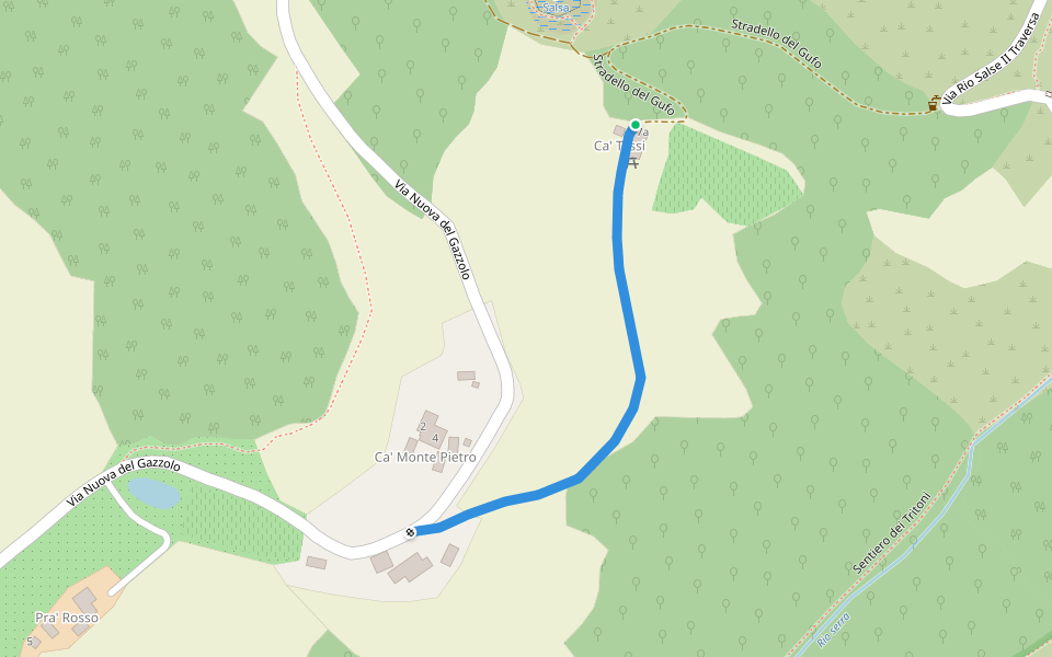 Sentiero del Tasso walking route map in Fiorano Modenese