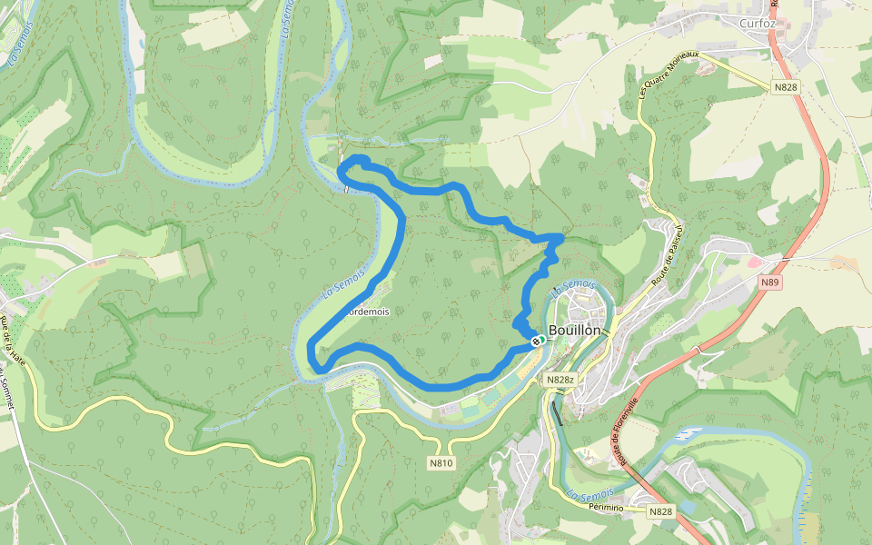 Cordemois - Belvédère walking route map in Bouillon