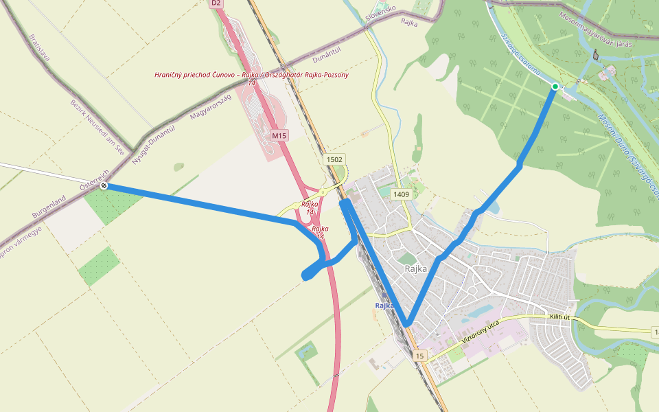 Z+ (Rajka) walking route map in Rajka