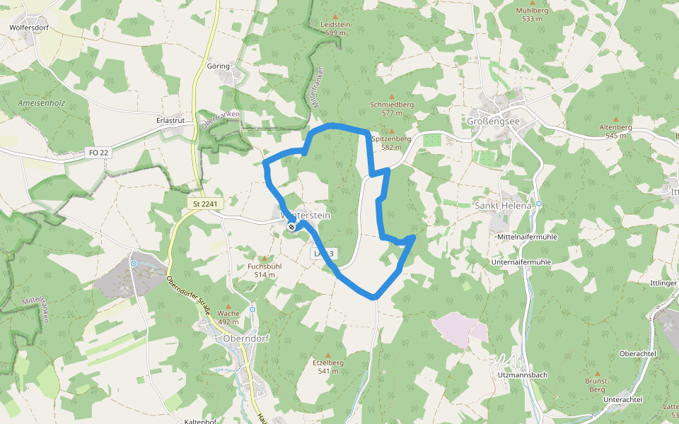 Simmelsdorfer Rundwanderweg Blau 4 walking route map in Simmelsdorf