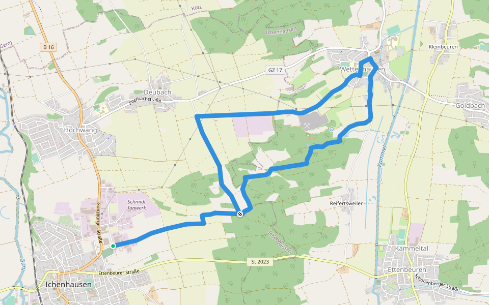 Tour 9 - Auf den Spuren der Kelten walking route map in Ichenhausen