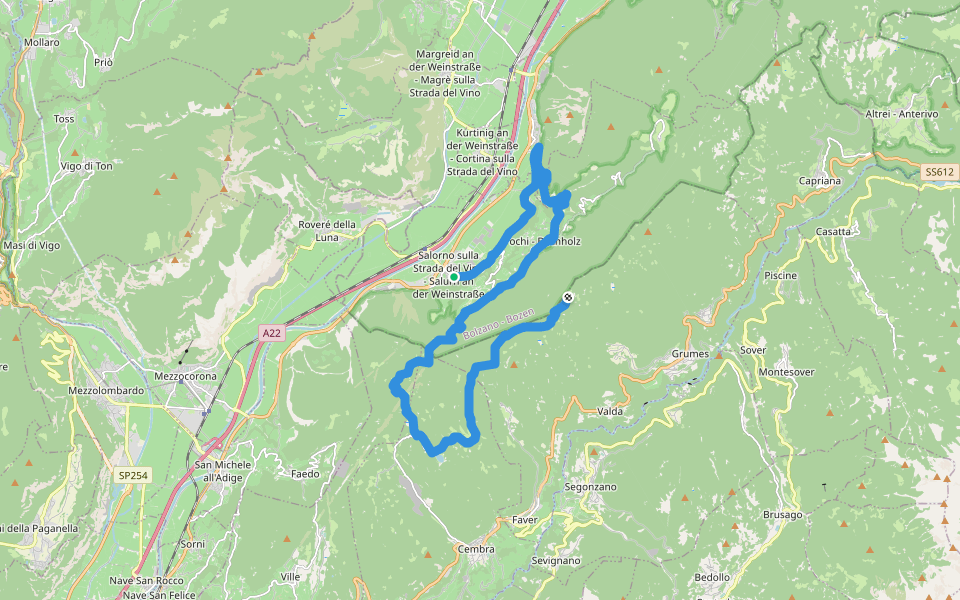 Sentiero Italia - Tappa C09 walking route map in Salorno