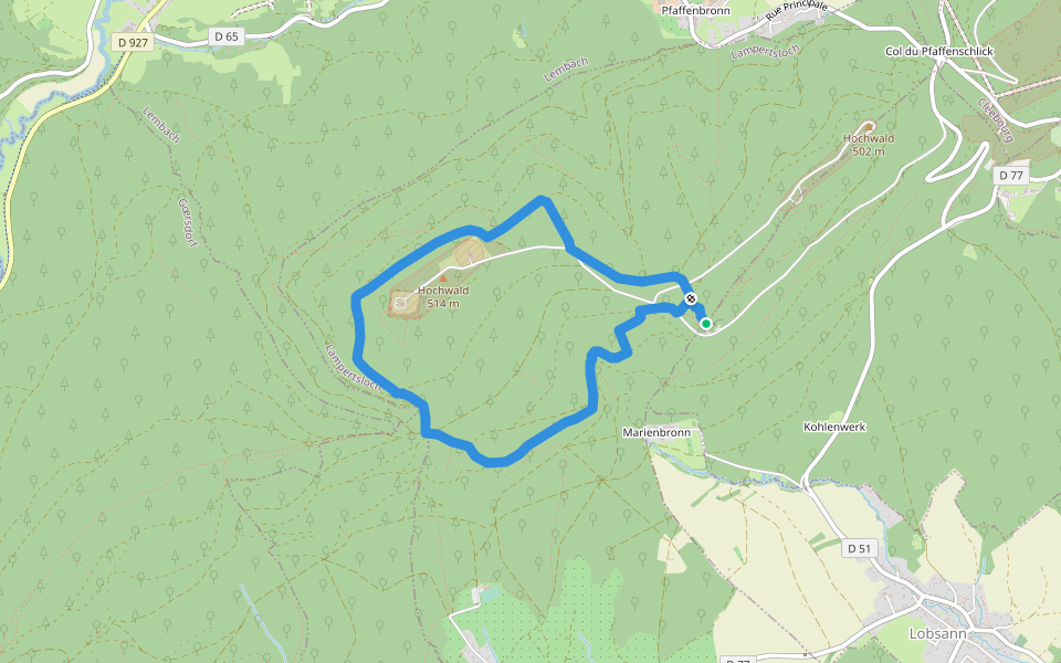 Anneau vert2 walking route map in Lampertsloch
